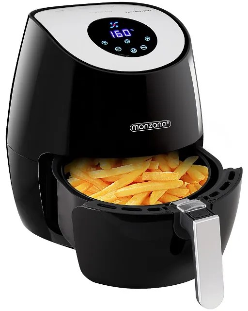 monzana® Forrólevegős fritőz FRYER 1 black - 9 az 1-ben érintőképernyővel 1485 W 3,6 l