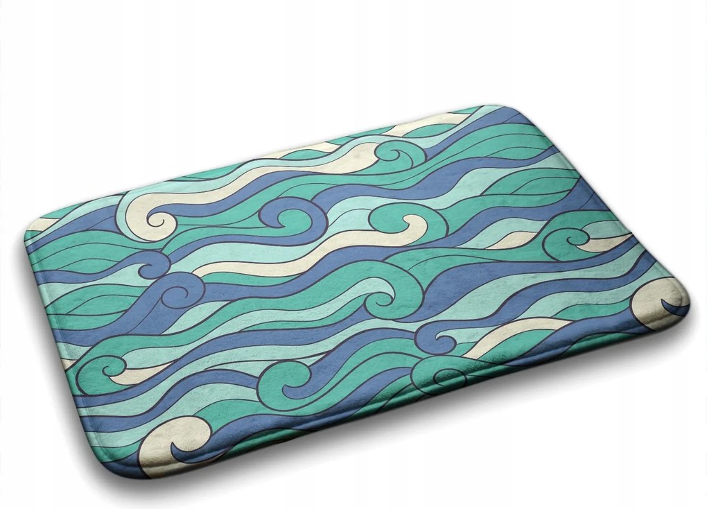 Puha fürdőszobaszőnyeg Tengeri hullámok 75x45 cm