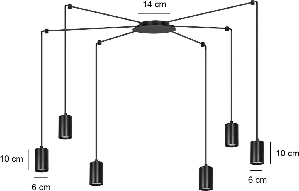 Emibig modern függeszték traker fekete emi524/6
