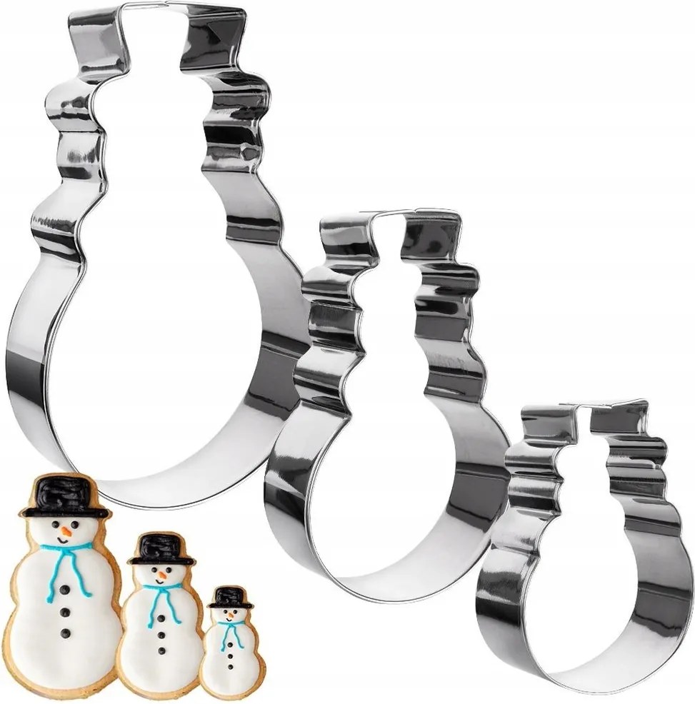 Keksz Lyukasztó Formák Hóember Acél Mézeskalács Szett 3 Db-os