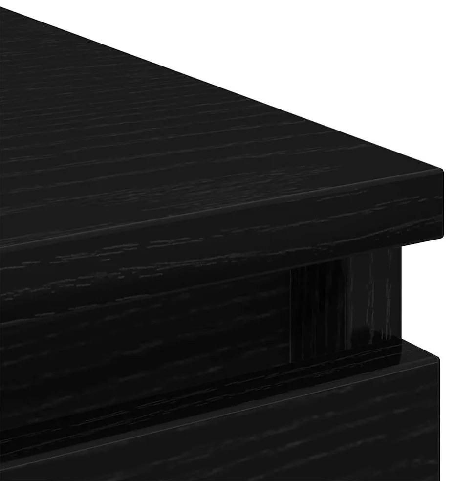 fekete tölgy szerelt fa tálalószekrény 100x35x99 cm