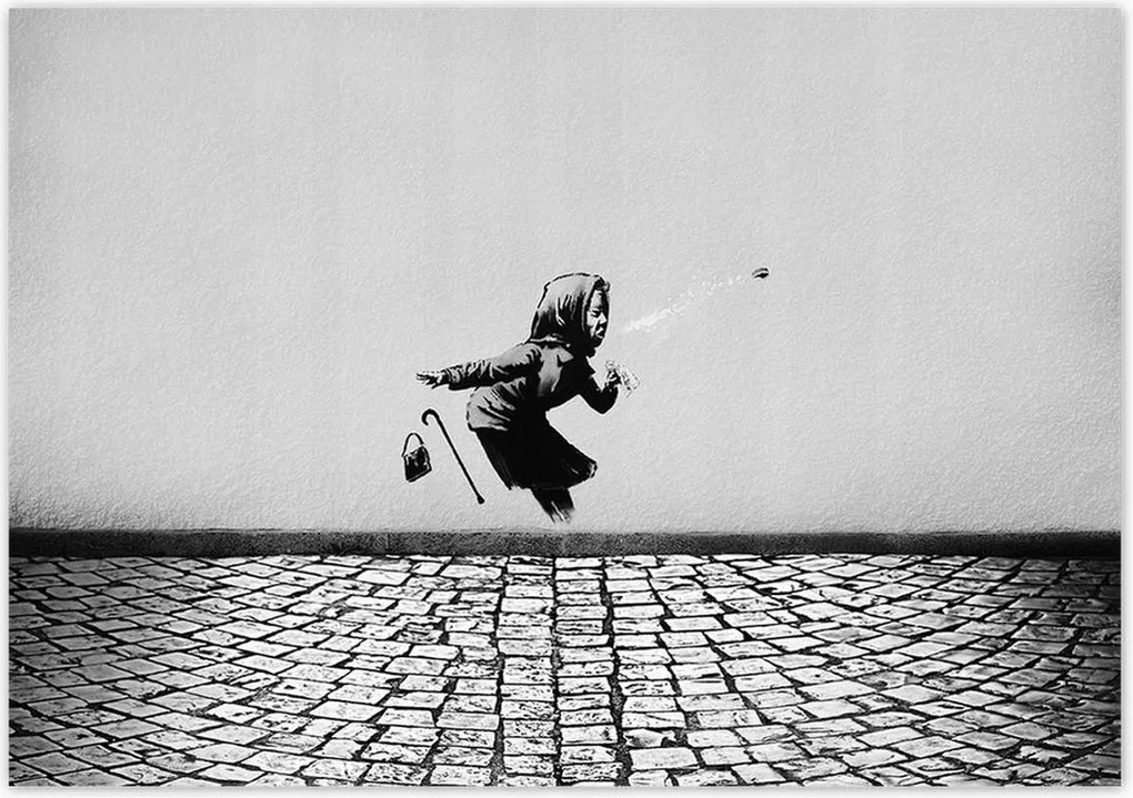Poszterek 100x70 Banksy Nagymama Achoo Kutya