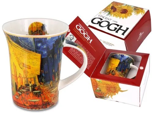 Porcelánbögre Van Gogh dobozban,350ml,Van Gogh:Kávéház éjjel
