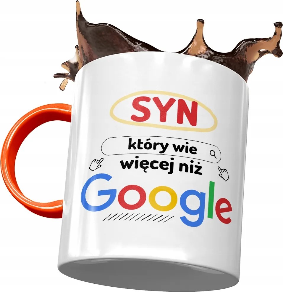 Narancssárga Bögre Fiának Ajándék Nyomtatott Fotóval