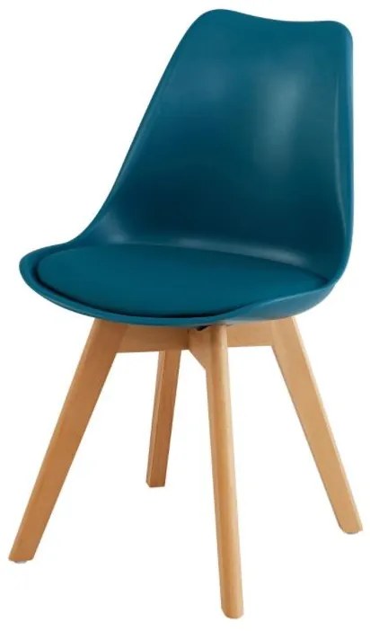 Scaun Monza modern scandinav cu perna scaunului din piele textilă, Picioare din lemn de fag
