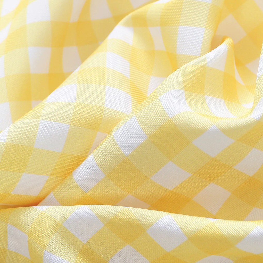 Goldea dekoratív drapéria - sárga kockás 140x150 cm
