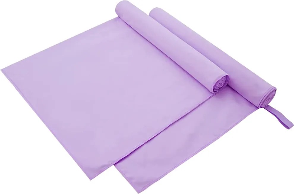 vidaXL Sport Törölközők 2 pcs Lila 180 x 90 cm Poliészter és poliamid
