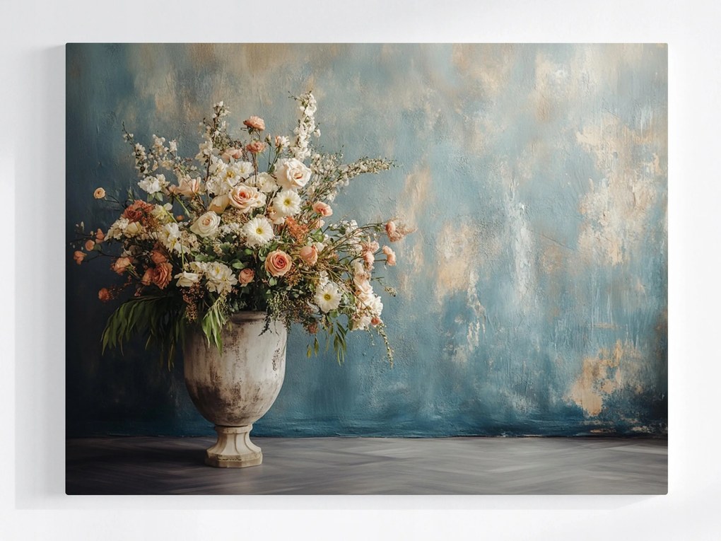 Vászonkép Canvas Dekoráció Retro Vintage Virágok Váza Virágtartó 80x60