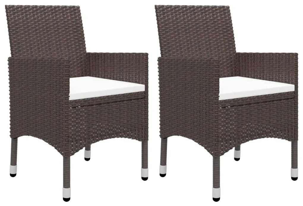 3 részes barna polyrattan és üveg kerti étkezőgarnitúra