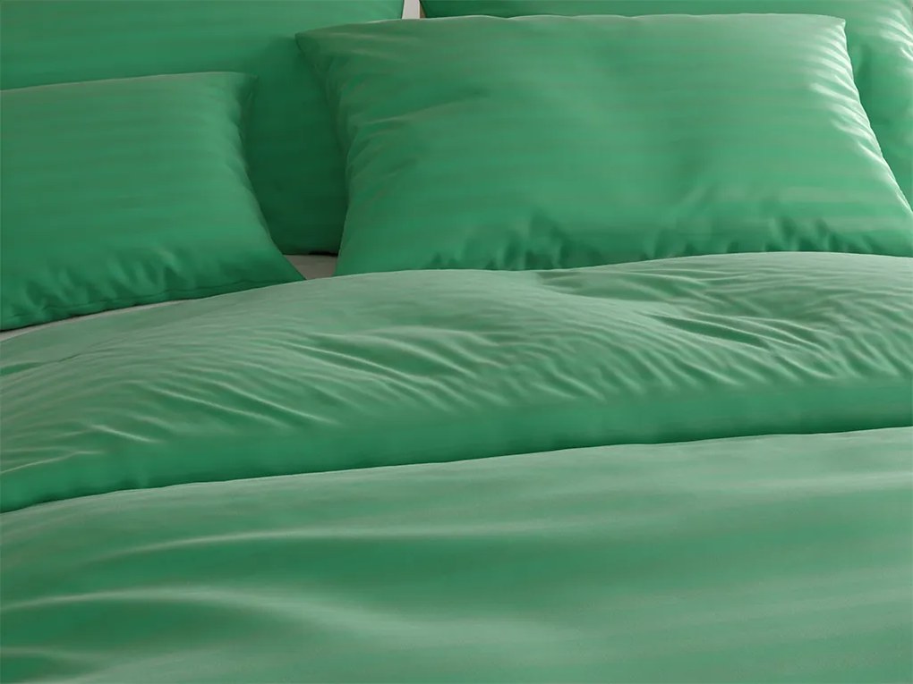 Szállodai mikroszálas ágyneműhuzat JASMINE sötétzöld - 2 cm csíkos Ágyneműhuzat mérete: 70 x 90 cm | 140 x 200 cm