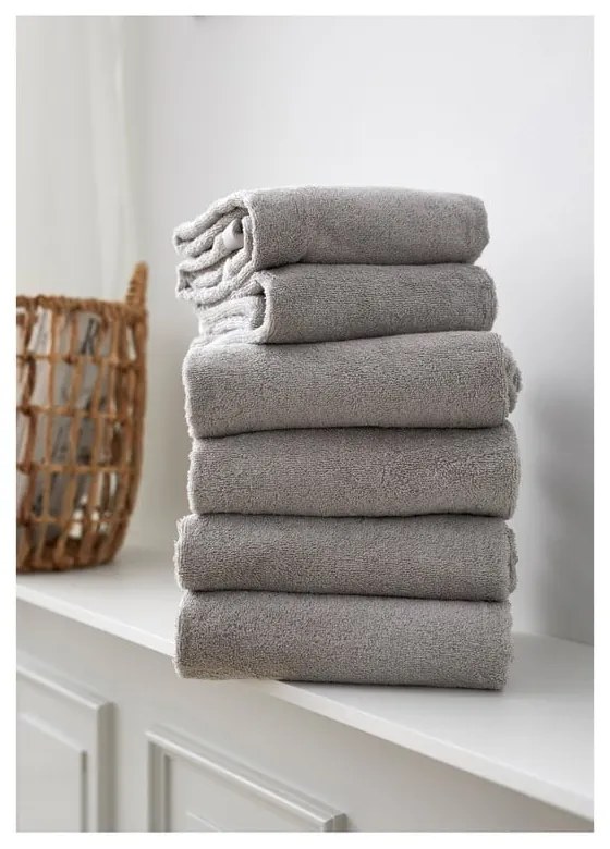 Világosszürke frottír pamut törölköző 30x30 cm Comfort – Södahl