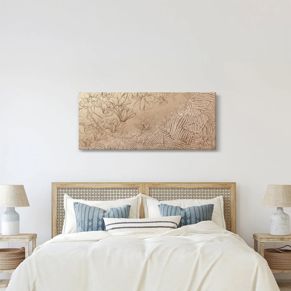 Kép - Rajzolt virágok (120x50 cm)