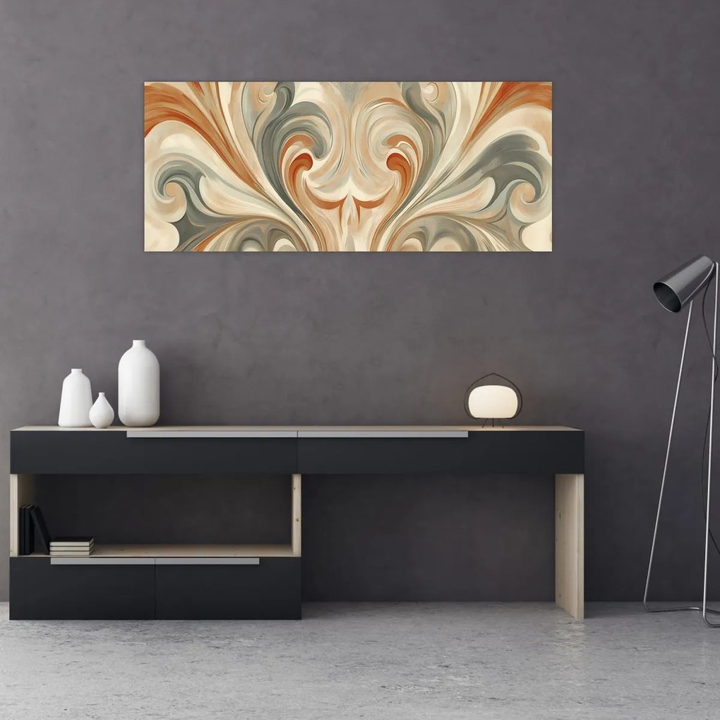 Kép - Örvények földszínekkel (120x50 cm)