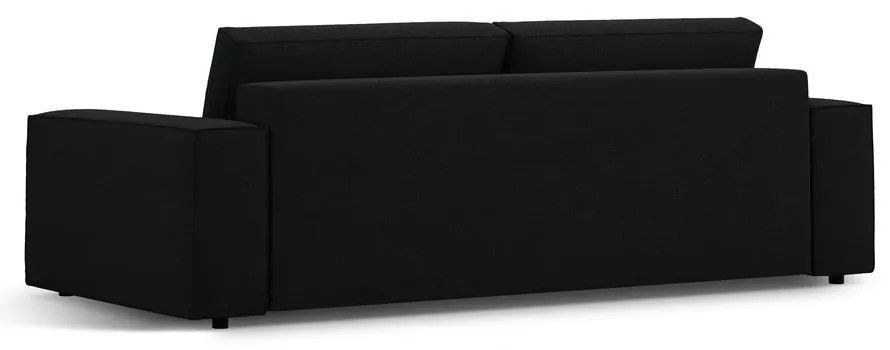 Fekete buklé kinyitható kanapé 247 cm Jodie – Micadoni Home