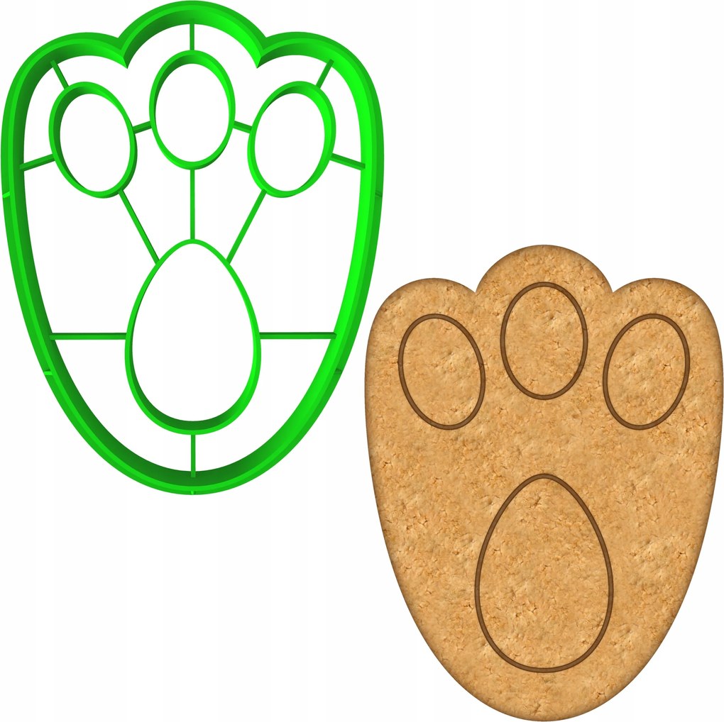 Húsvéti Forma Mézeskalács lyukasztó Húsvéti Mancs Nyuszi 8cm