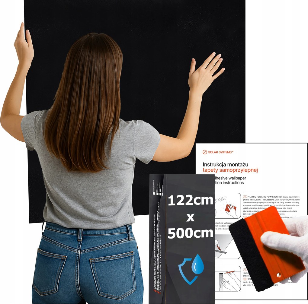 Öntapadós tapéta Vízálló Konyha Fal Bútor Fekete Bőr