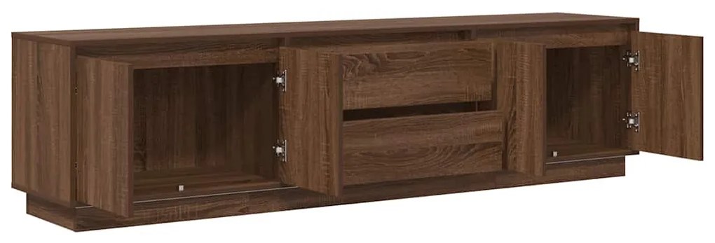 barna tölgyszínű TV-szekrény LED-lámpákkal 193,5x41x50 cm