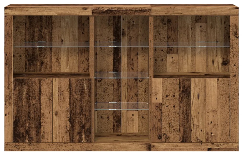 Old Fa oldal szekrény LED Fényekkel 162x37x100 cm Szerelt Fa