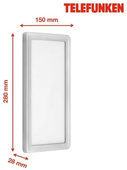 Telefunken 313604TF - LED Kültéri fali lámpa LED/16W/230V IP44 ezüst