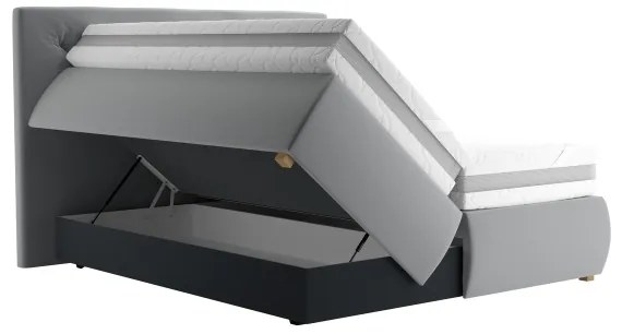ELEN boxspring ágy 180x200 cm, matraccal és topperrel, szürke