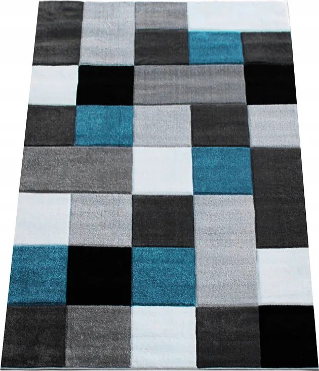 Szőnyeg 200x290 Modern Szürke Kék Türkiz Puha Szoba