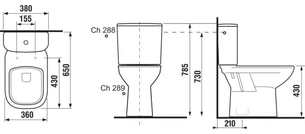 JIKA H8266170002801 - DEEP kombinált WC, kerámia/fehér