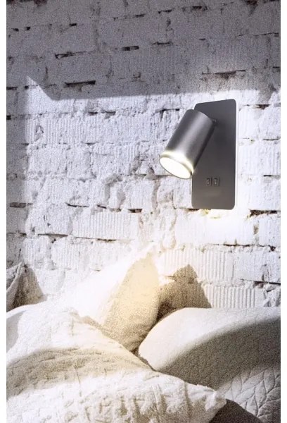 LED Fali spotlámpa PARIS 1xGU10/10W/230V + LED/6W/230V fekete