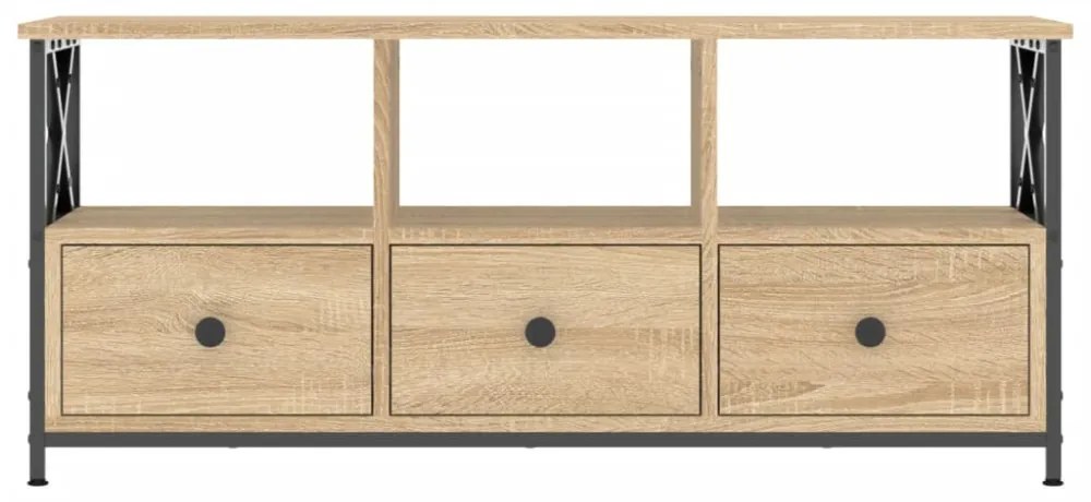 sonoma tölgyszínű szerelt fa és vas TV-szekrény 102x33x45 cm