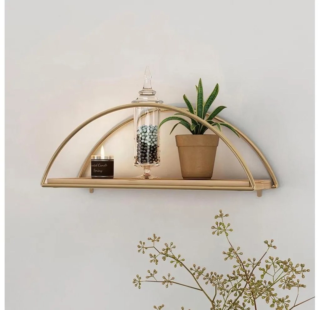 Fali polc 45x18 cm tölgy/arany