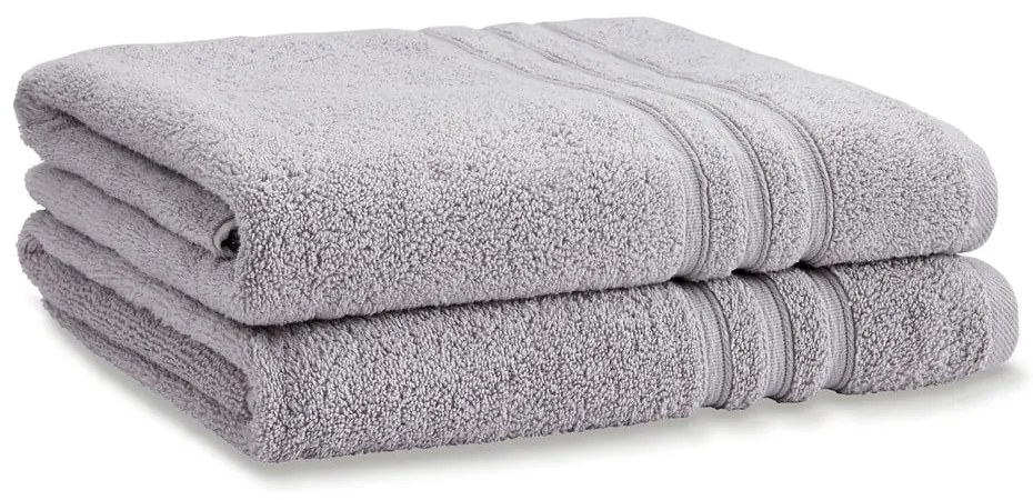 Világosszürke frottír pamut fürdőlepedő szett 2 db-os 90x140 cm Zero Twist – Catherine Lansfield