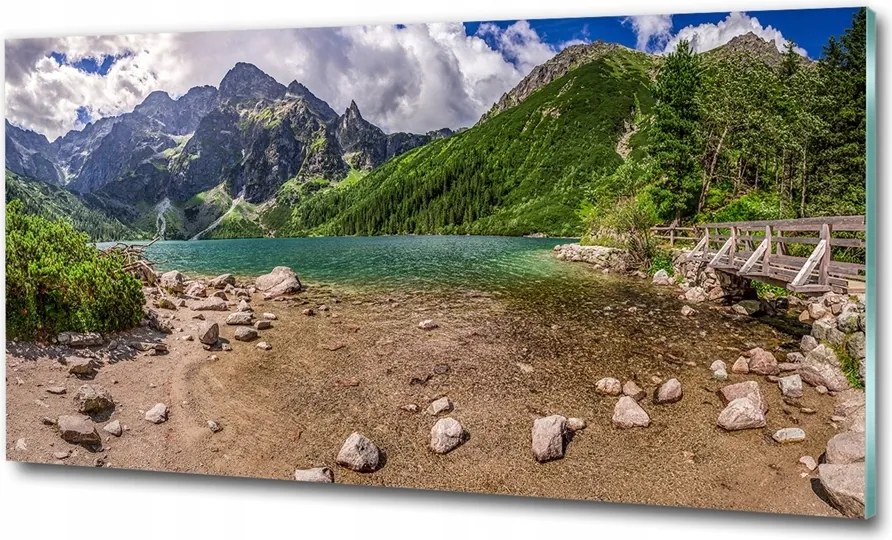 Fotótapéta üvegfalra Tó az erdőben 100x70