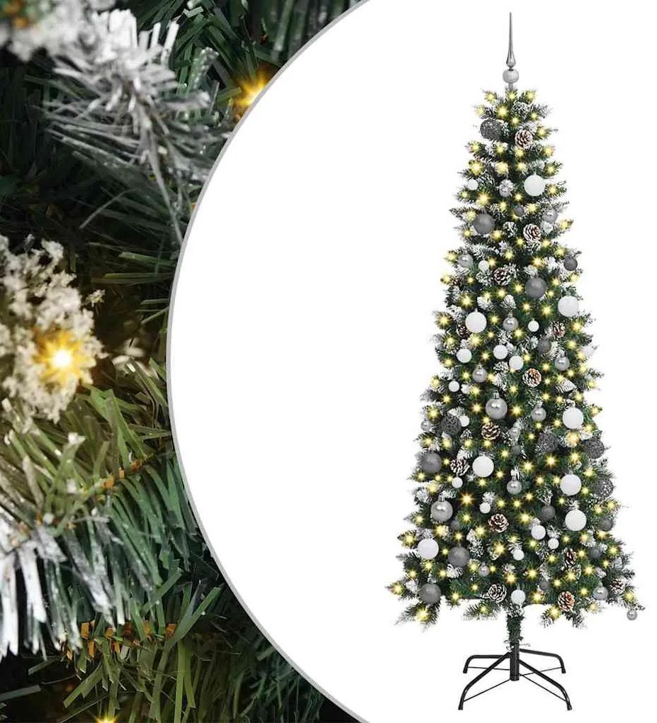 Mű karácsonyfa LED -es lámpákkal Zöld 210 cm PVC