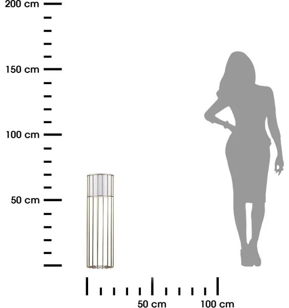 Fém virágcserép LOFT 70x20 cm arany/fehér