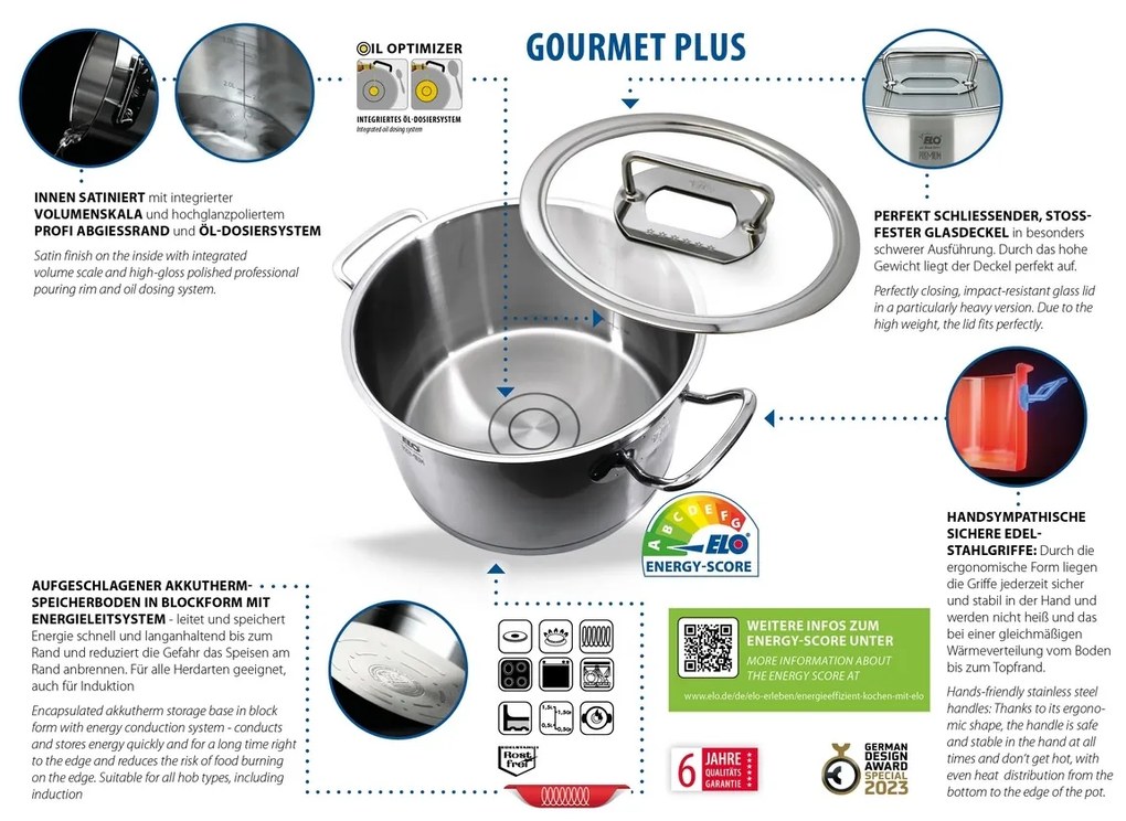 Elo 40995 Premium 5 részes rozsdamentes acéledénykészlet Gourmet Plus