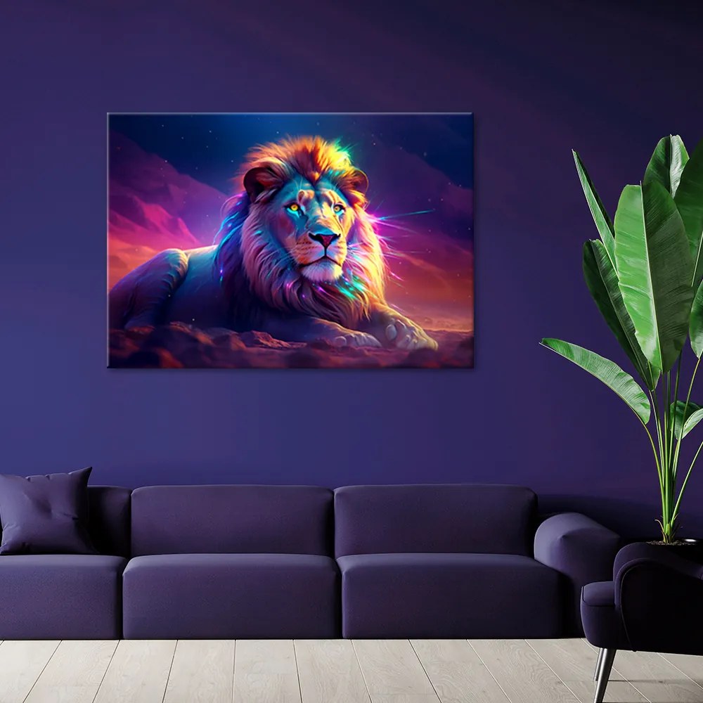 Gario Vászonkép Töprengő oroszlán és pihenés Méret: 120 x 80 cm