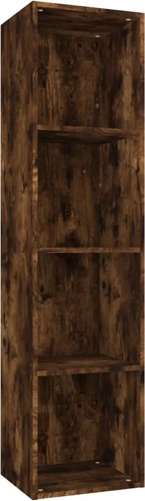 vidaXL füstös tölgy színű szerelt fa könyv-/TV-szekrény 36x30x143 cm