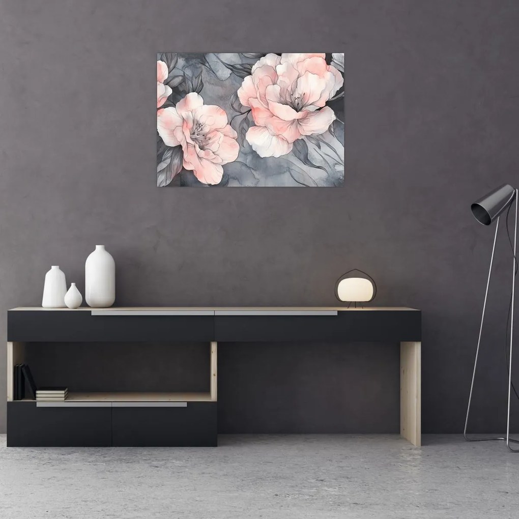 Kép - Virágok vázlata (70x50 cm)