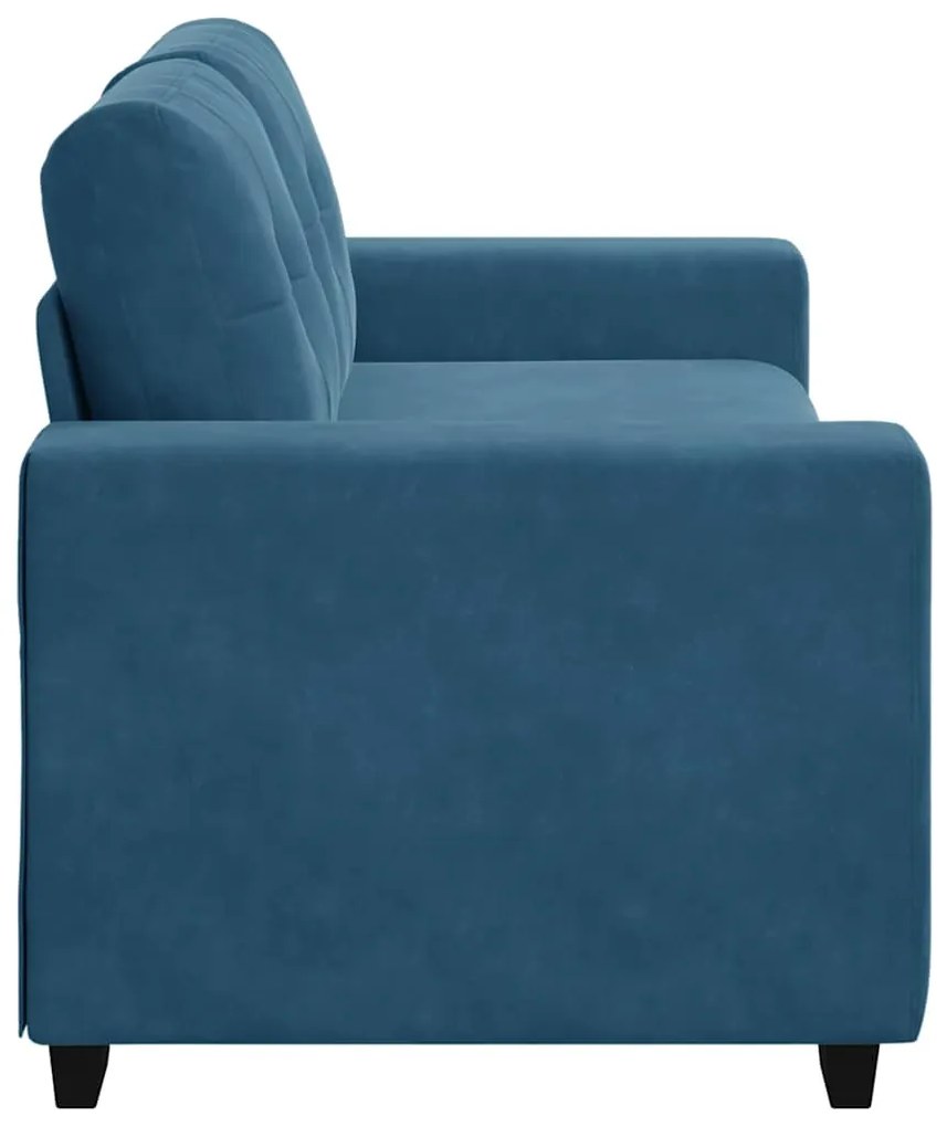 kék bársony loveseat kanapé 140 cm
