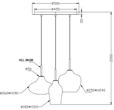 Fabas Luce 3725-47-363 - Csillár zsinóron OLBIA 3xE27/40W/230V