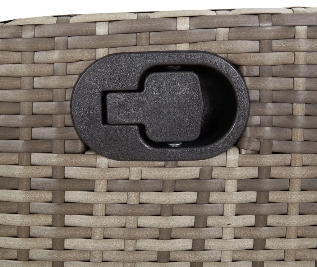 7 részes szürke polyrattan kerti étkezőgarnitúra párnával