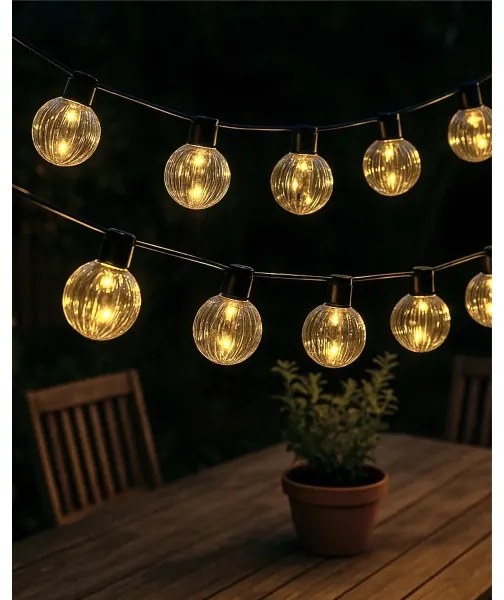 LED kültéri díszfényfüzér 10xLED/0,15W/230V 6,8 m IP44 fekete/füstszínű