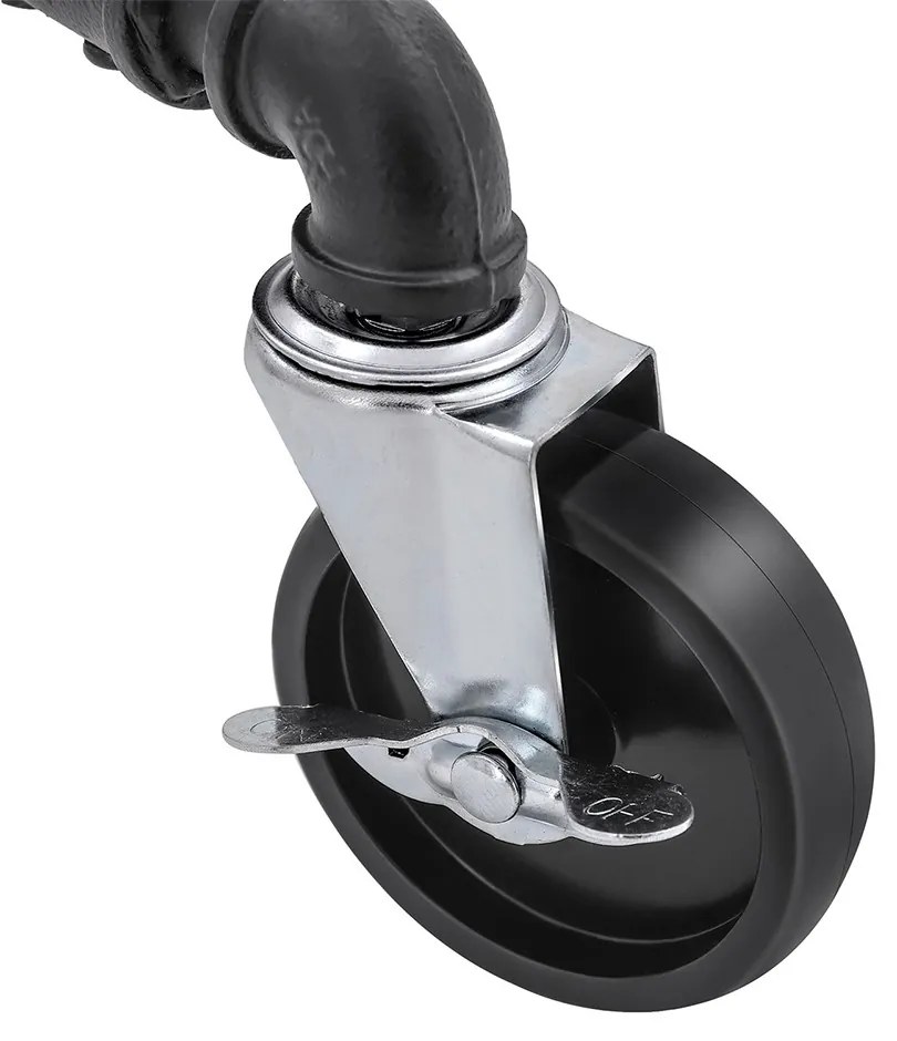 Két ágú gurulós ruhatartó állvány, fekete