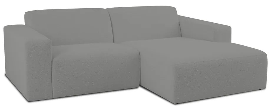 Szürke buklé sarokkanapé (jobb oldali) Roxy – Scandic