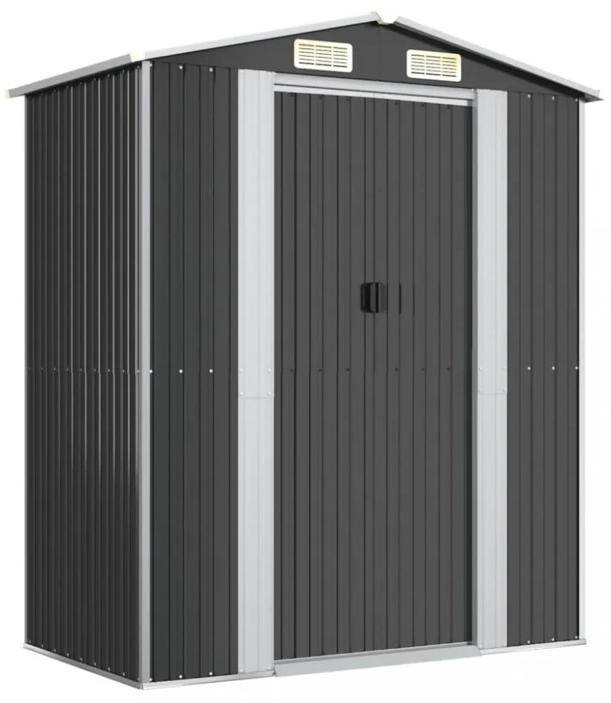 antracitszürke horganyzott acél kerti fészer 192 x 108 x 223 cm