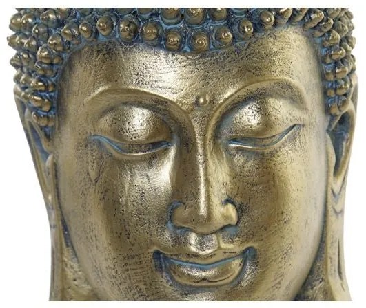 Dekoratív Buddha fej antikolt arany 28 cm