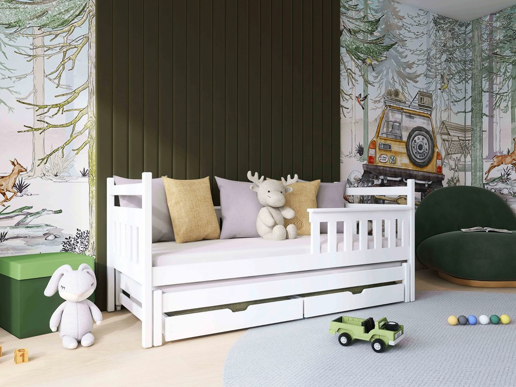 Gyerekágy 90 x 190 cm DORIA (ágyráccsal és tárolóhellyel) (fehér). Akció -10%. 1013073