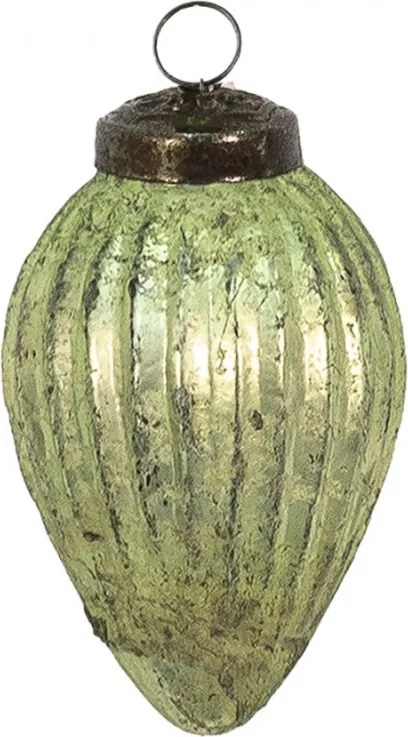 Karácsonyi gömb zöld, barna 5*7 cm 5x7 cm