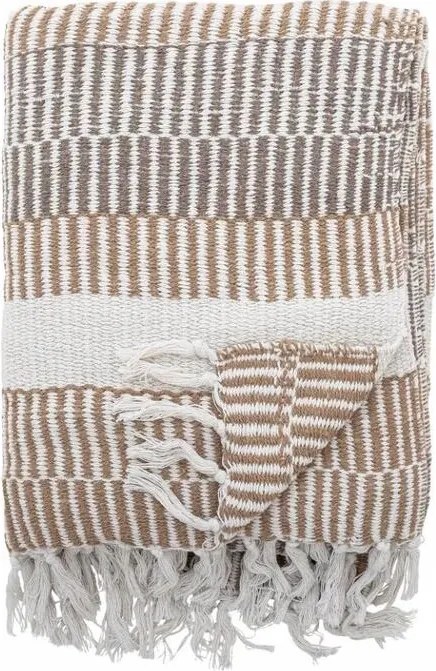 Ágytakaró Isnel Bloomingville pamut 130 cm x 160 cm bézs