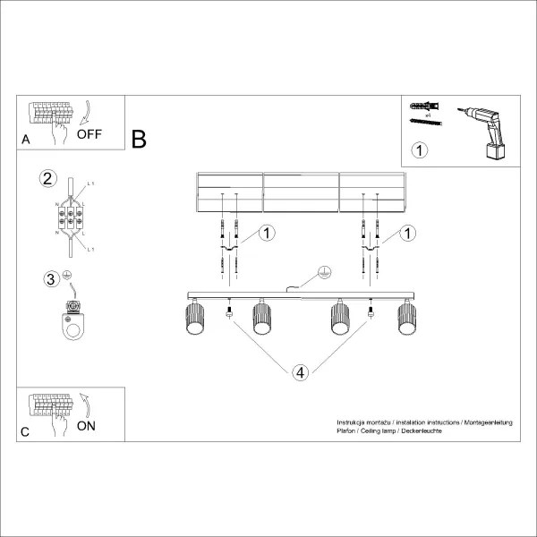 Brilagi - LED spotlámpa CRESTO 4xGU10/10W/230V krémszínű