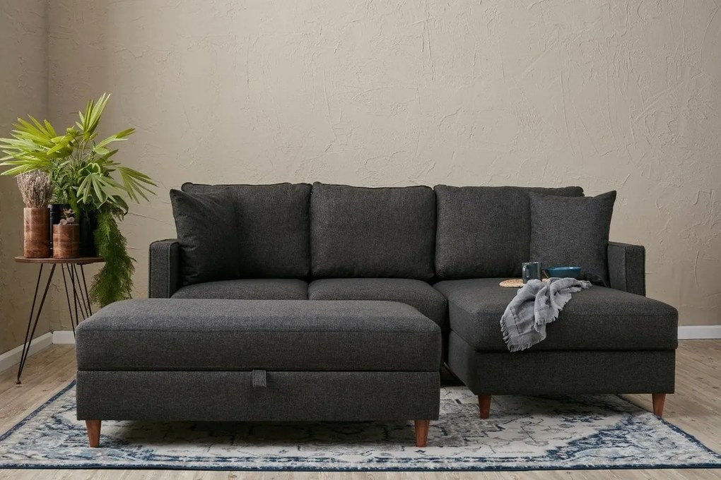 Eva Right Anthracite kinyitható kanapé